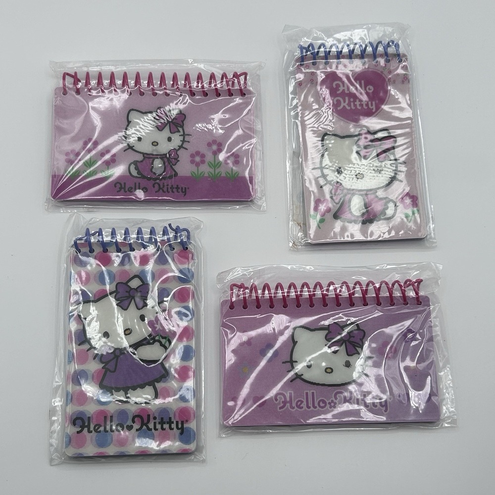 Lot Of 4 New Sanrio Hello Kitty 2000s Y2K Mini Spiral Notebooks